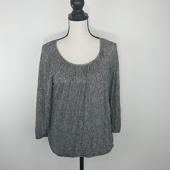 MICHAEL KORS Black & White Printed Top, size PM - Picture 1 of 6